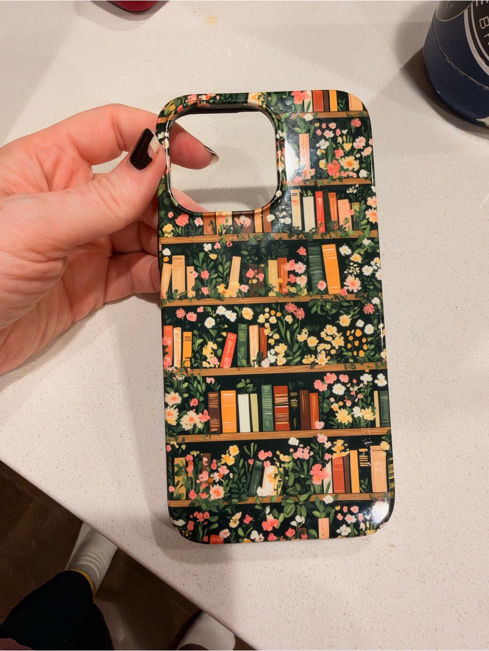 Floral Bookshelf Phone Case in Green - iPhone 14 Pro Max